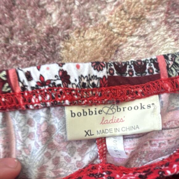 Bobbie Brooks Women's XL Ankle Leggings Pink Red Geometric Stretch 2-Pack - Picture 5 of 7